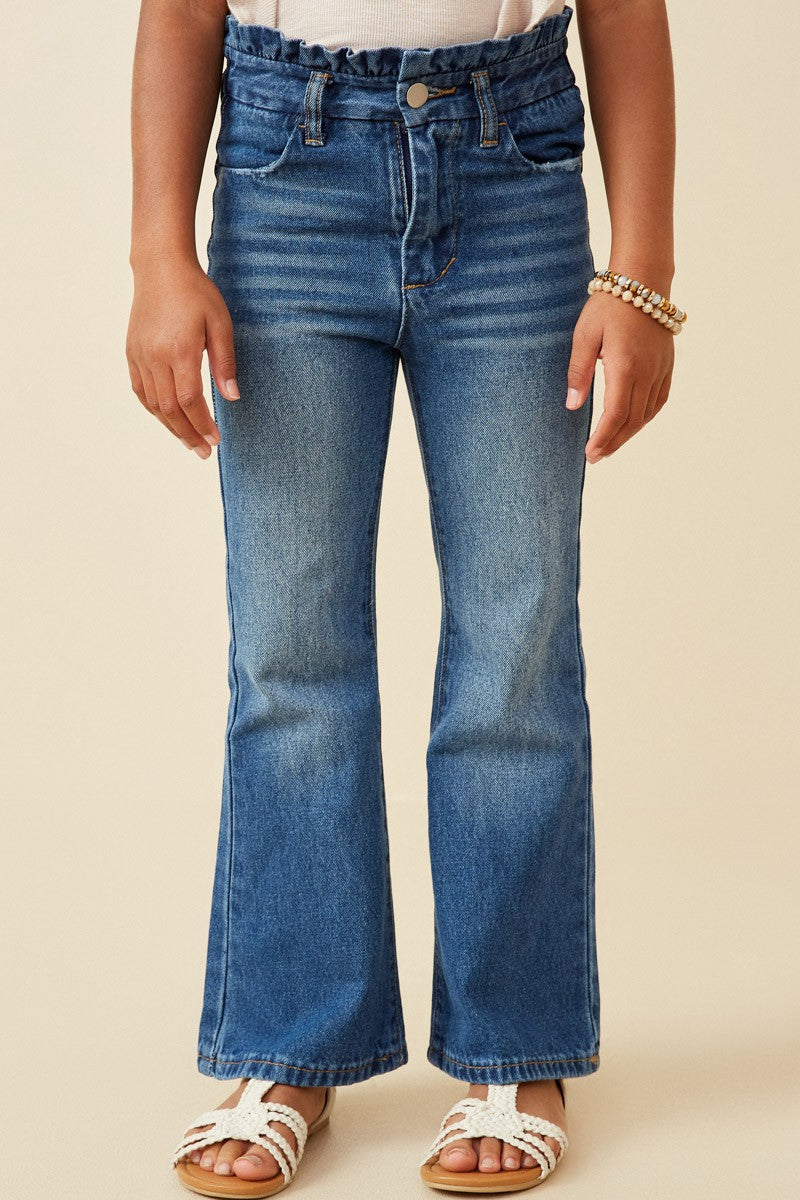 Paper Bag Waist Flare Jeans