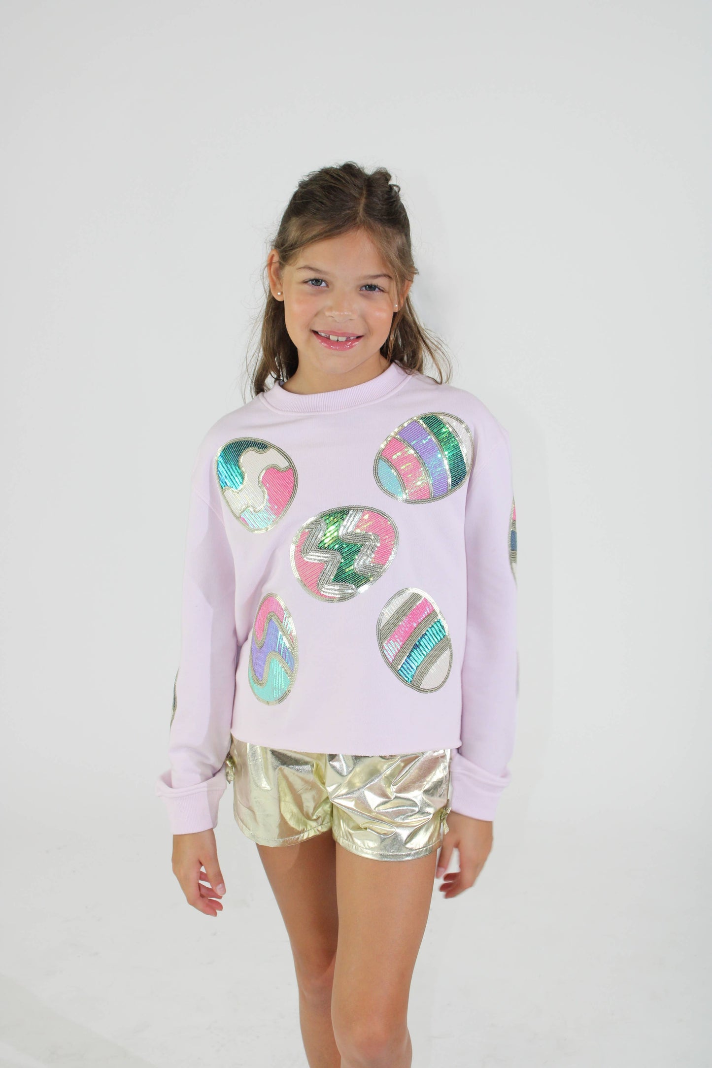 Girl's Sequin Easter Egg Top