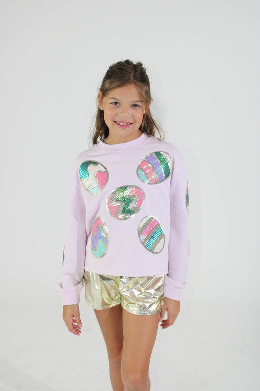 Girl's Sequin Easter Egg Top