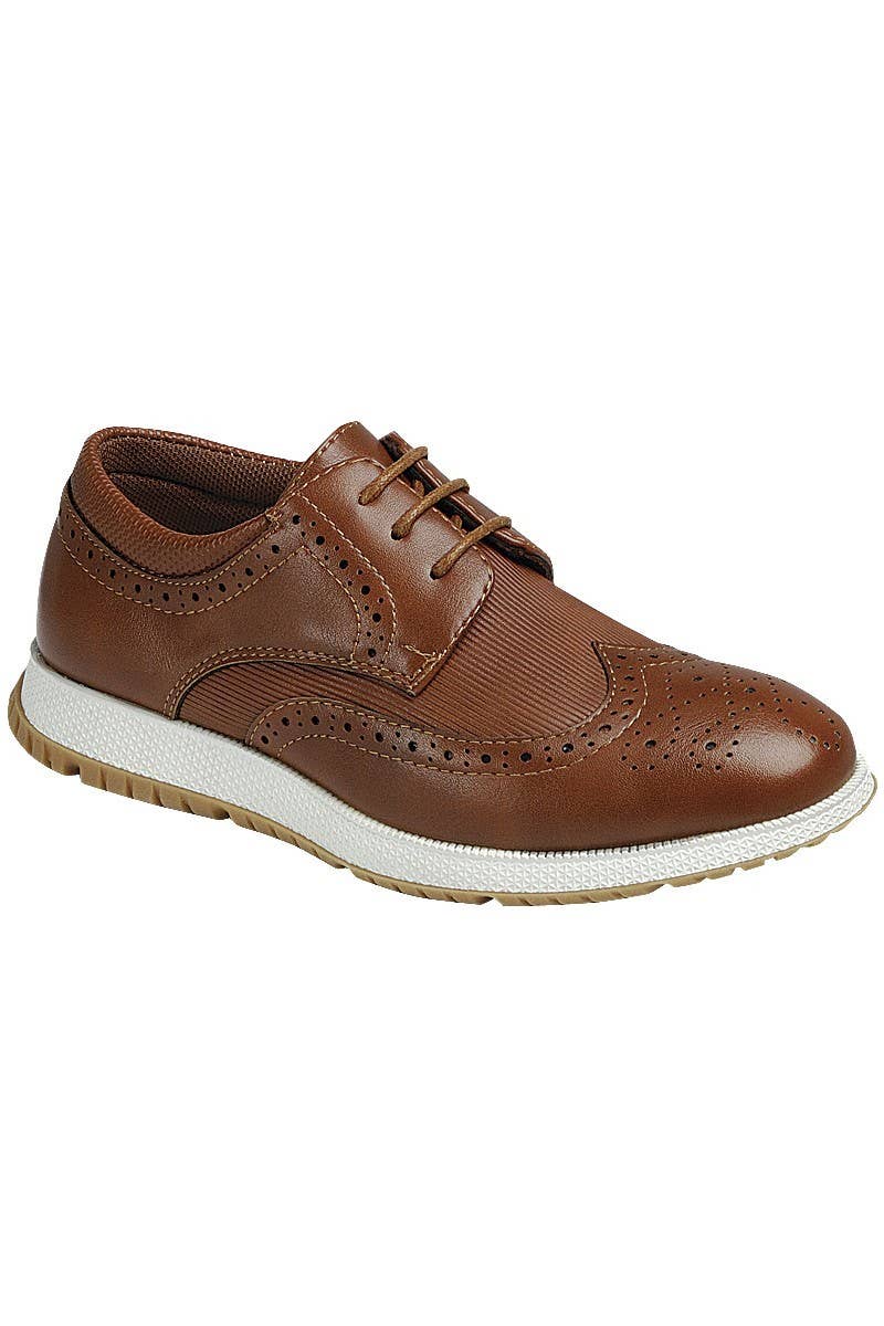Boys Brown Lace up Sneaker Shoes