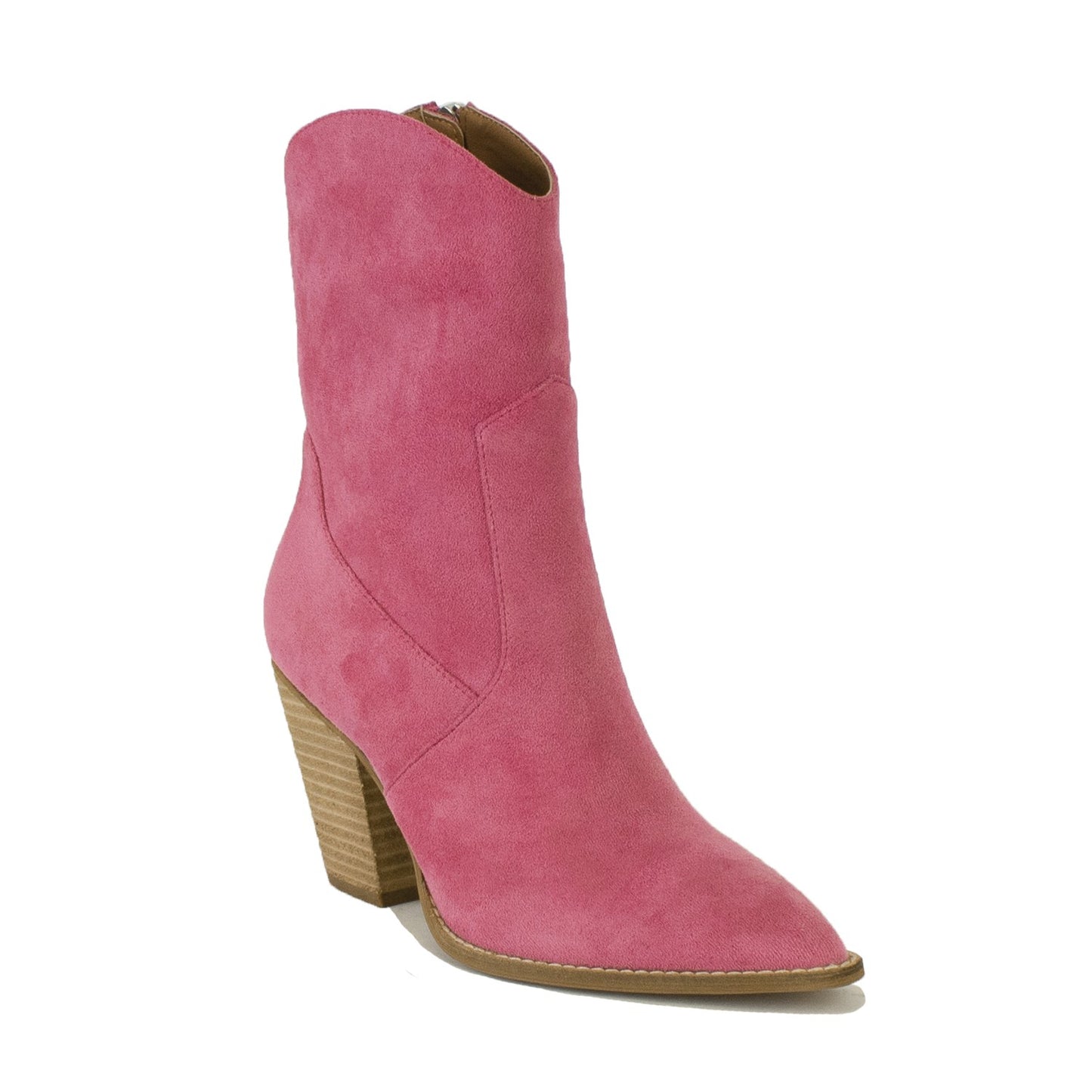 Think Pink Suede Western Boots