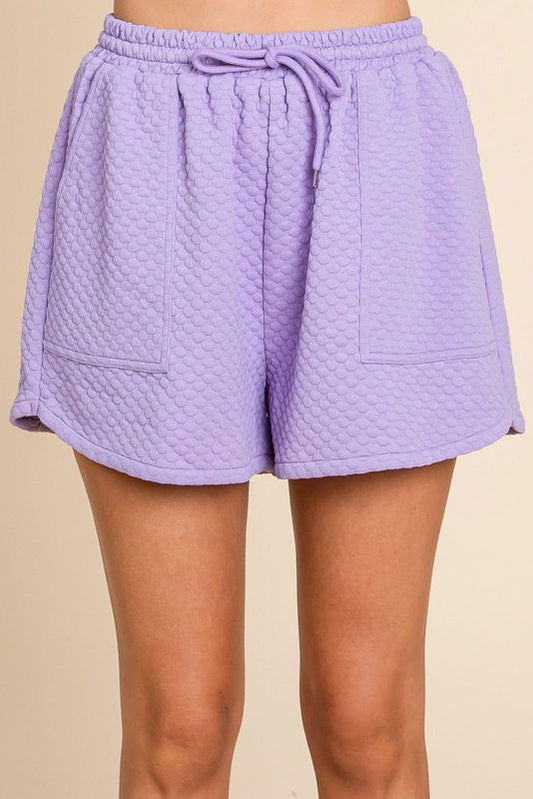 Play The Game Lavender Embossed Shorts