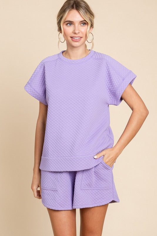 Play The Game Lavender Embossed Top