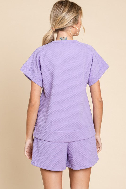 Play The Game Lavender Embossed Top