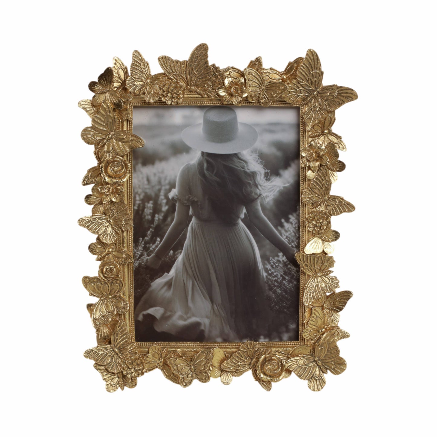 5x7 Gold Butterfly in Bloom Photo Frame