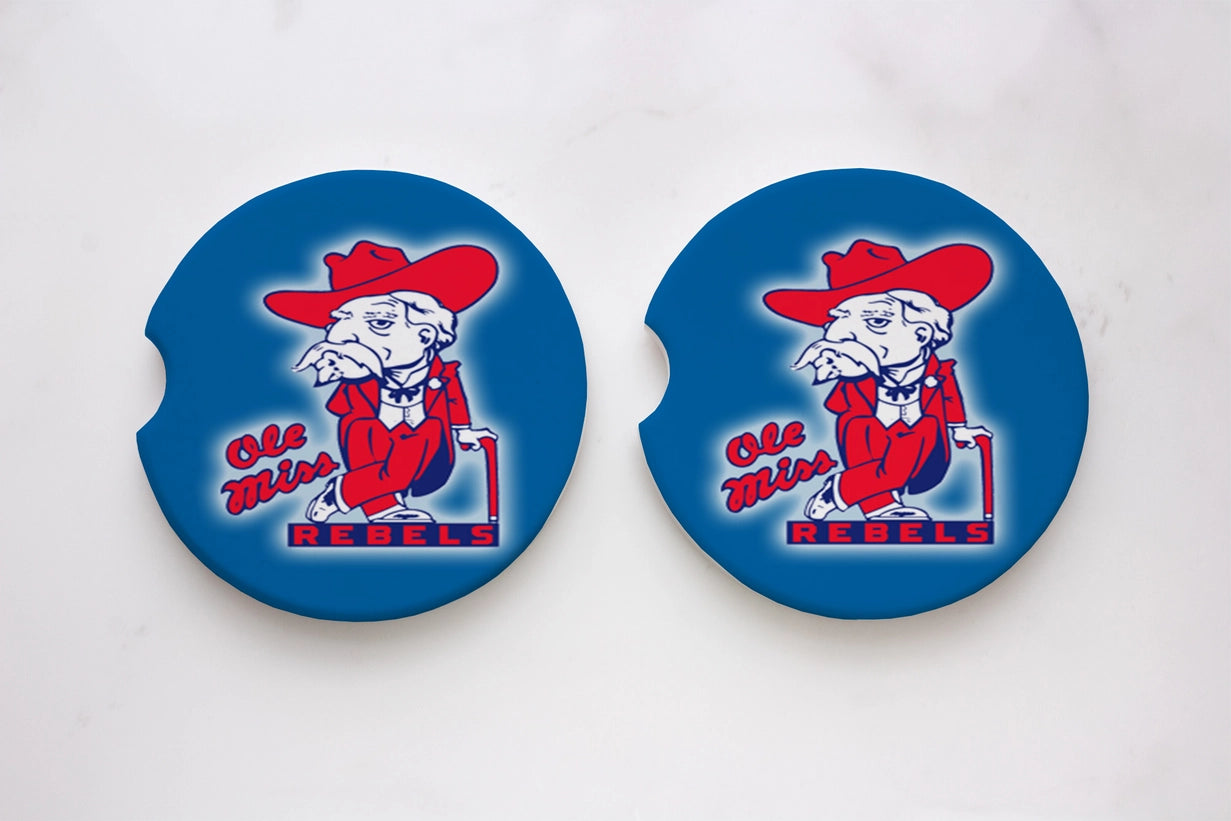 Ole Miss Rebel Neoprene Car Coasters