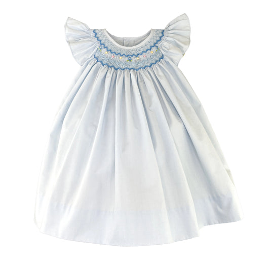 Blue Smocked Angel Wing Dress