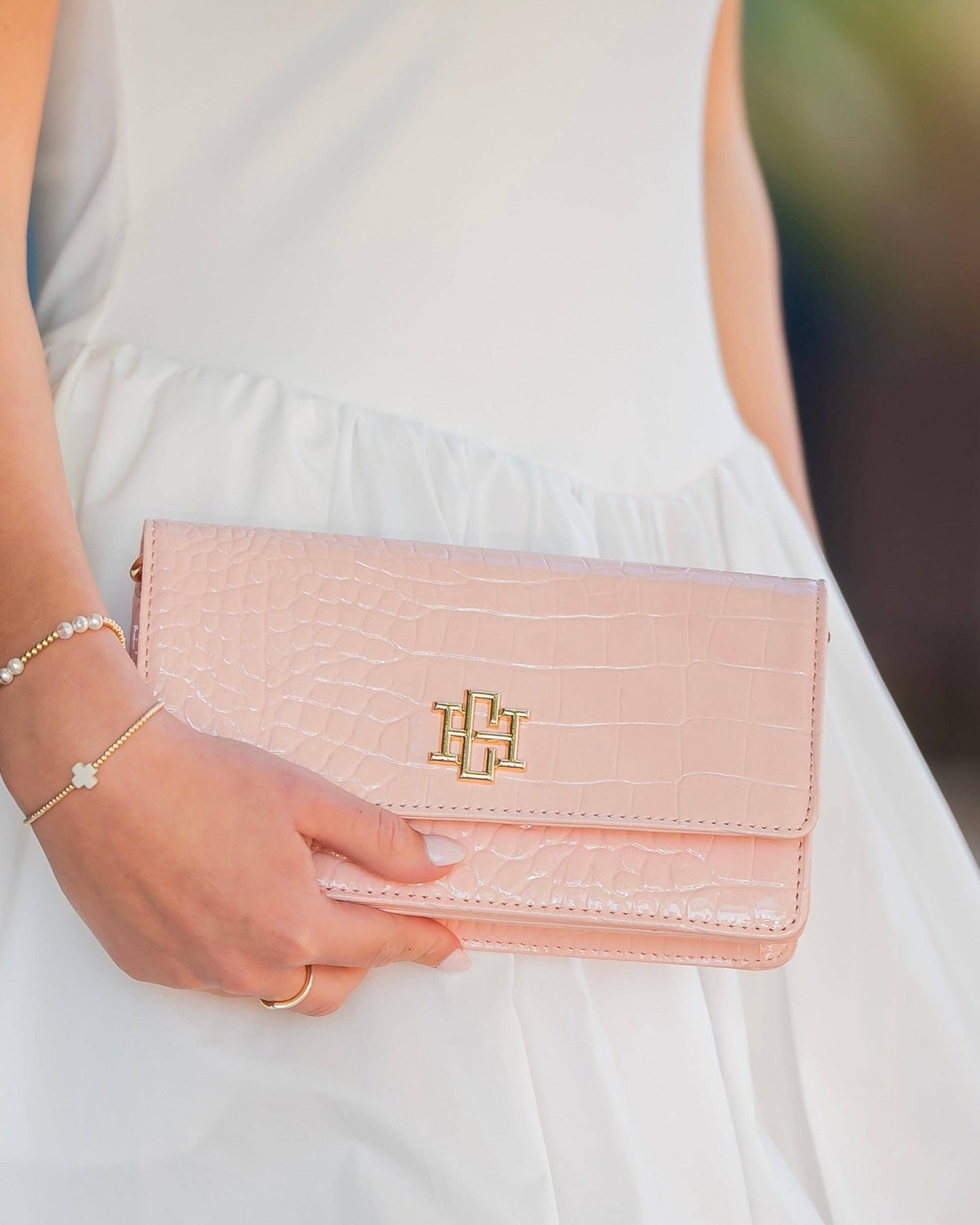 Brynleigh Clutch Crossbody - Blush Patent