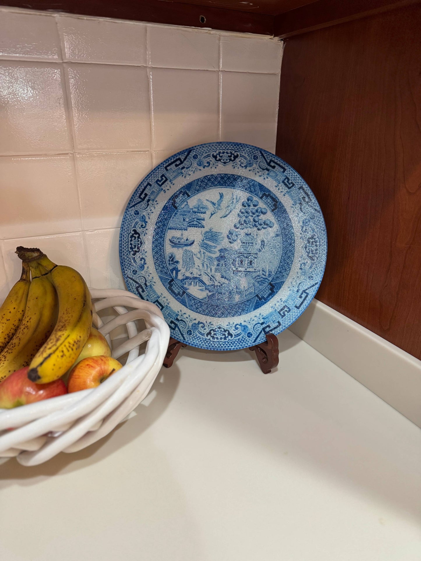 Blue Willow Inspired Grandmillennial China Plate Cutting Board