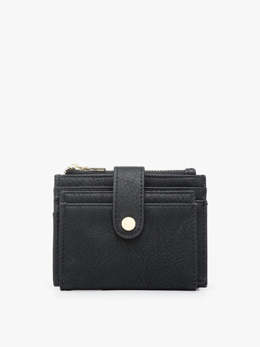 Black Sam Mini Snap Cardholder Wallet