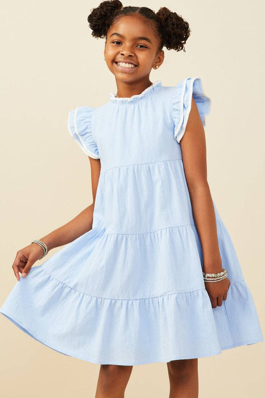 Girl's Light Blue Ruffle Dress