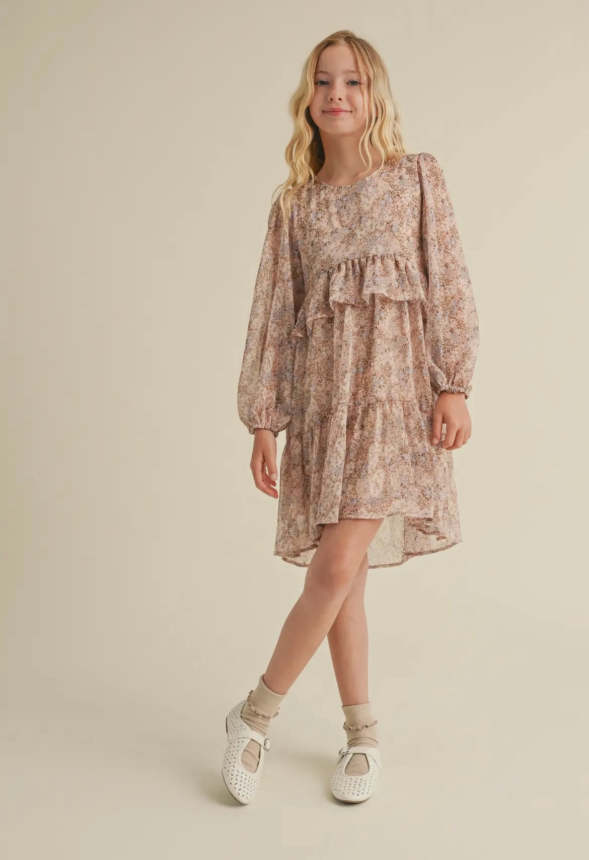 Blush Floral Hi-Lo Dress