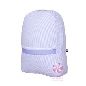 Lilac Seersucker Large Backpack