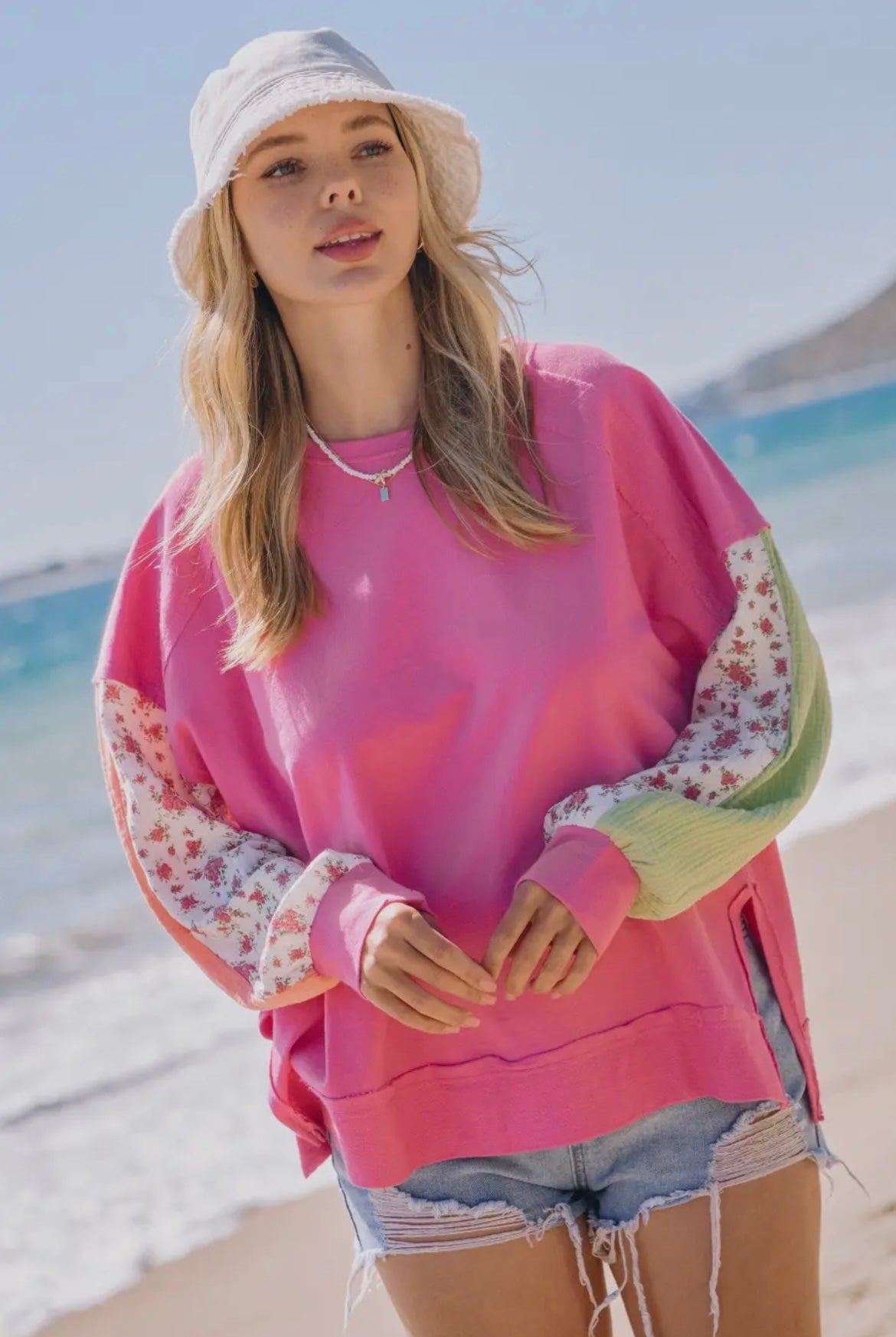 Sweet Life Pink French Terry Pullover