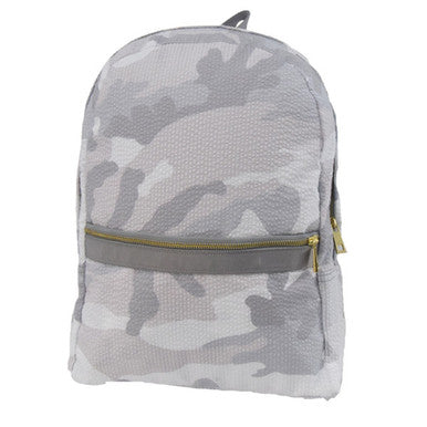 Snow Camo Seersucker Large Backpack