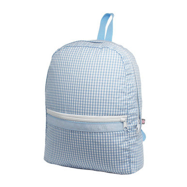 Blue Gingham Large Backpack