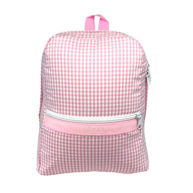 Pink Gingham Large Backpack