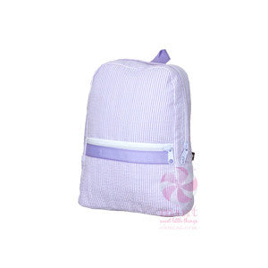 Lilac Seersucker Small Backpack