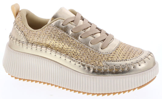 At The Top Gold Woven Sneakers
