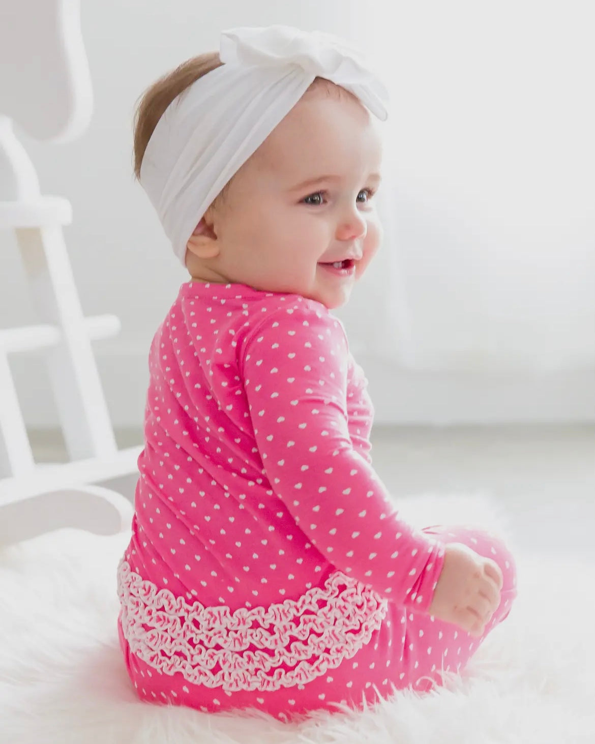 Hot Pink Hearts Footie Pajamas