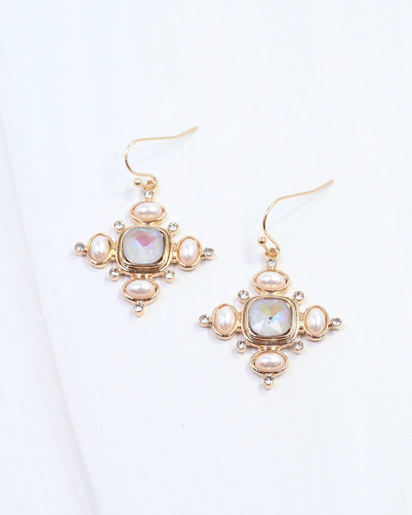 Conifer Crystal and Pearl Earring