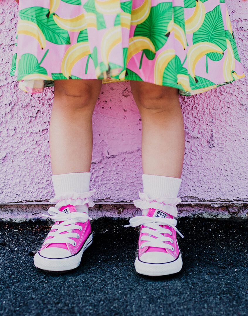 Pink Misty Ruffle Lace Turn Cuff Socks