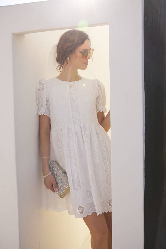Timeless White Lace Detail Dress
