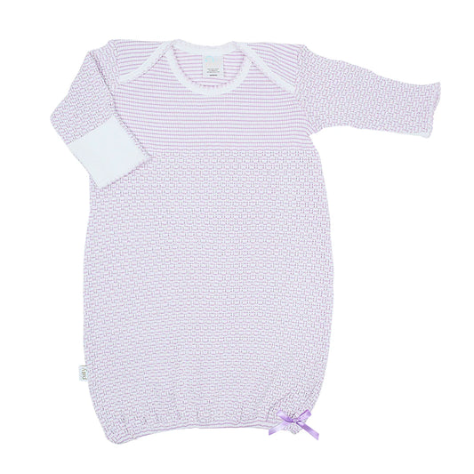 Paty Knit Lavender Knit Gown With Lavender Trim