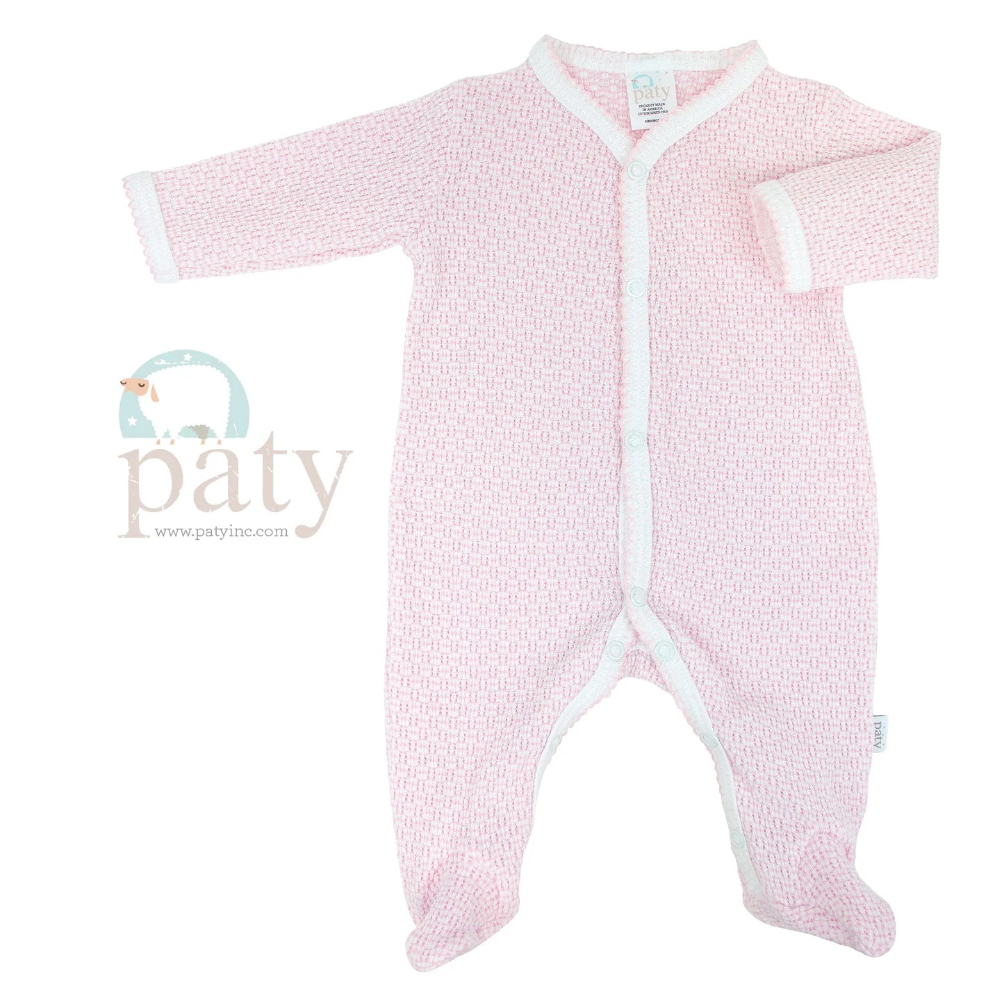 Paty Long Sleeve Pink Knit Footie