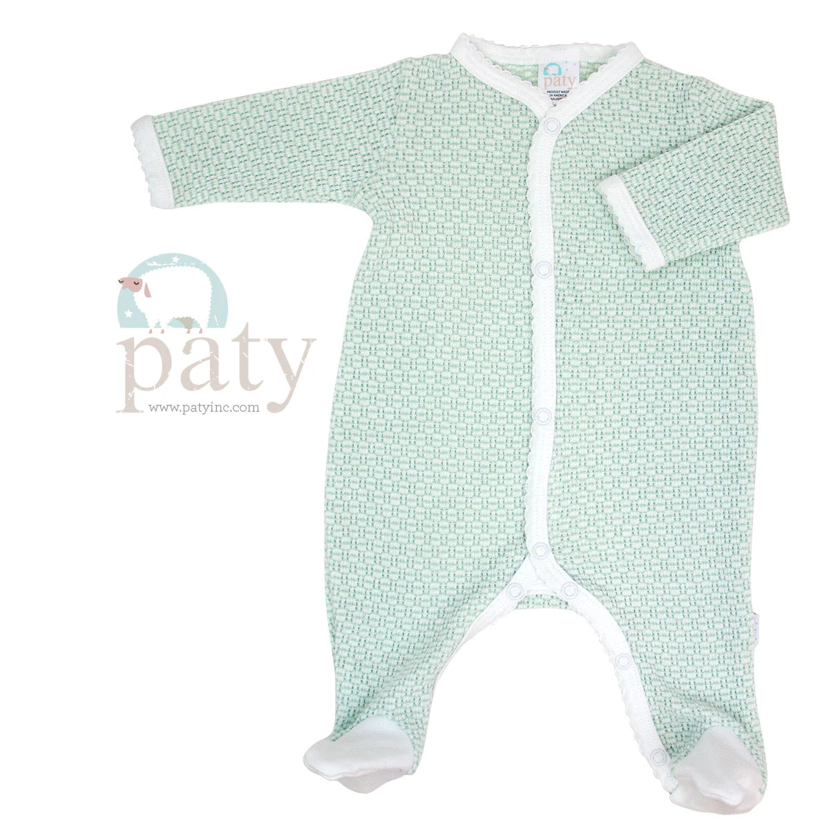 Paty Long Sleeve Mint Knit Footie