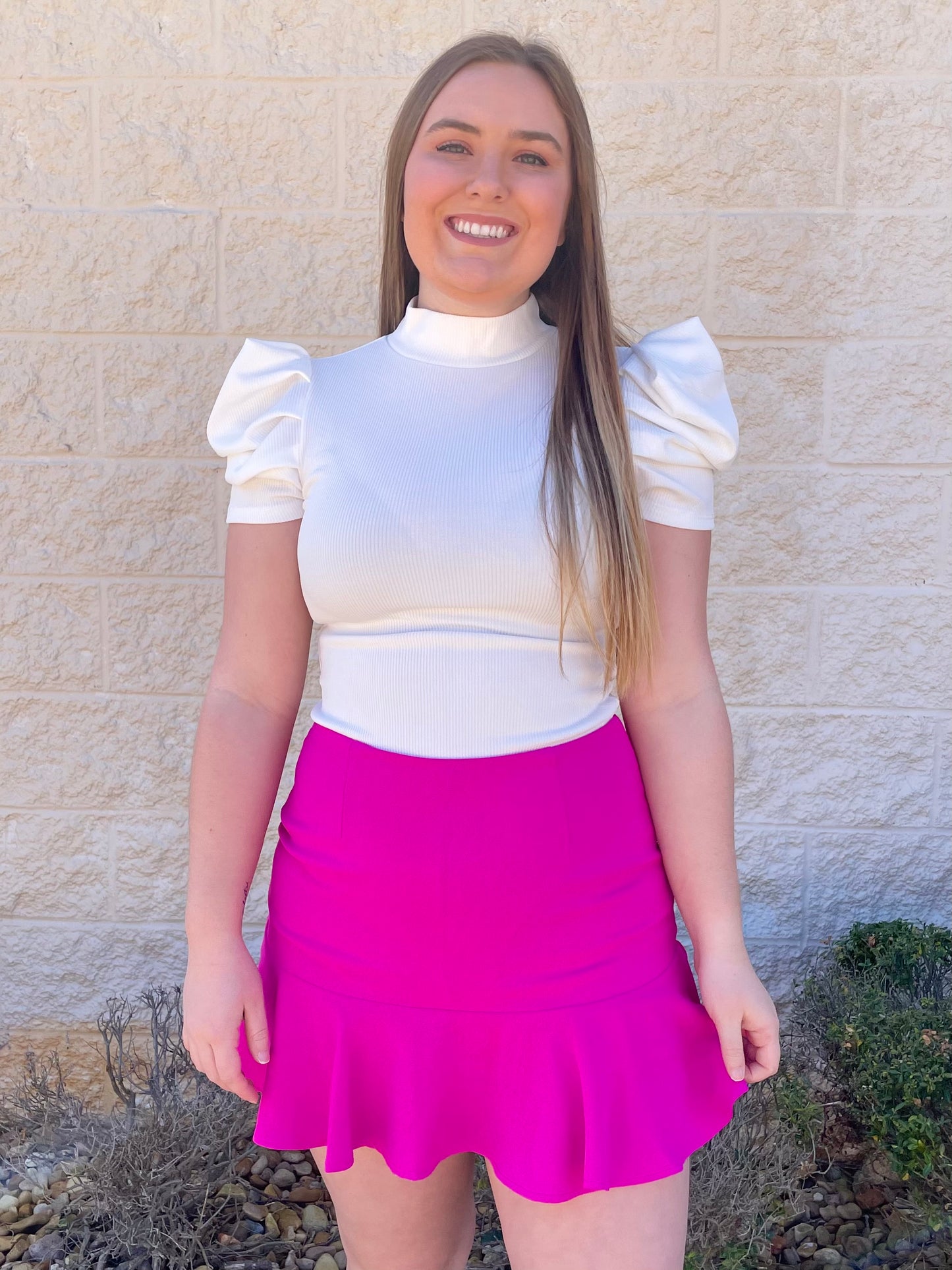 Pink & Poised Ruffle Skirt