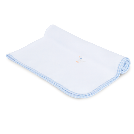 Light Blue Silly Goose Receiving Blanket