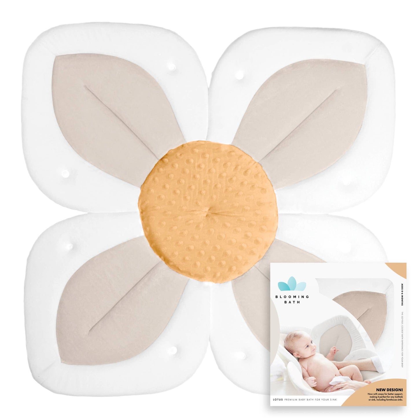White/Honey Lotus Baby Bath Seat