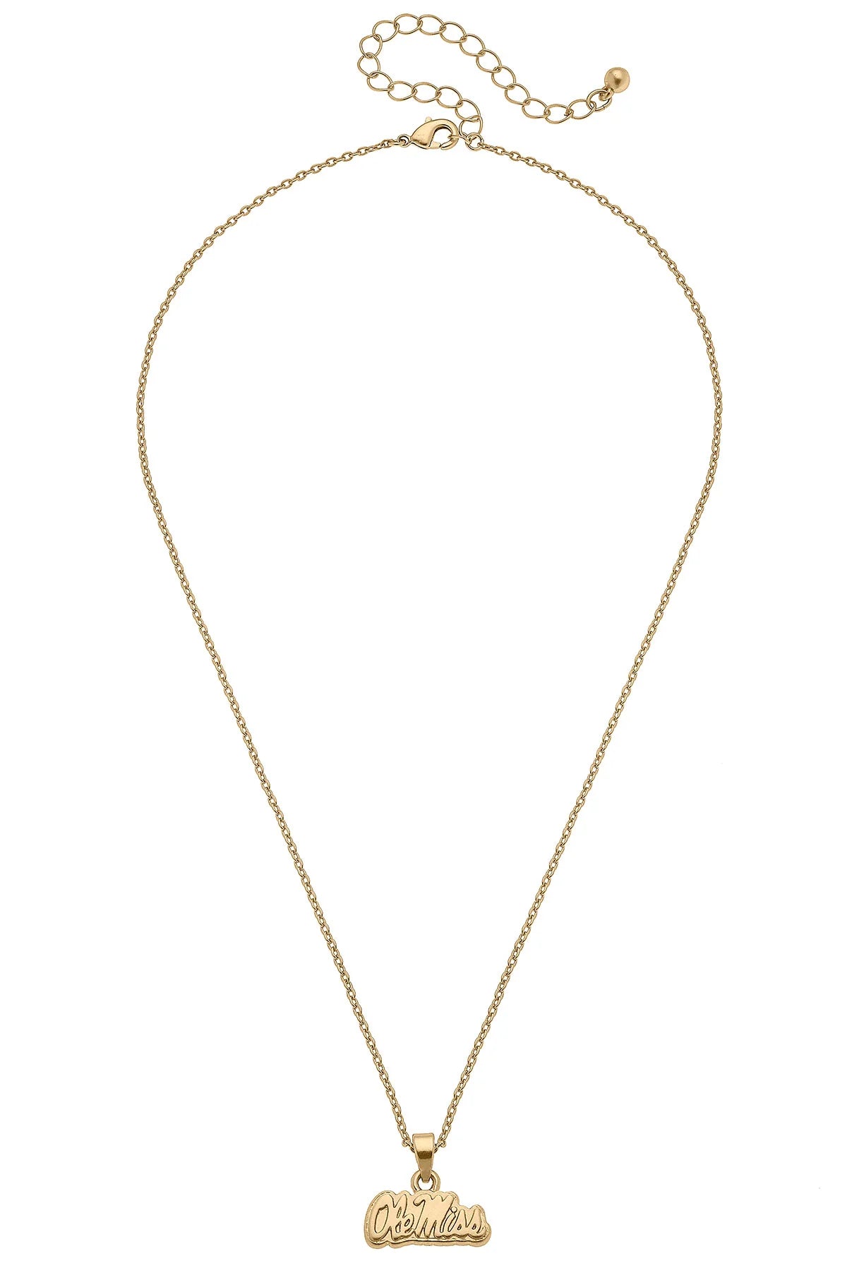 Gold Ole Miss Necklace