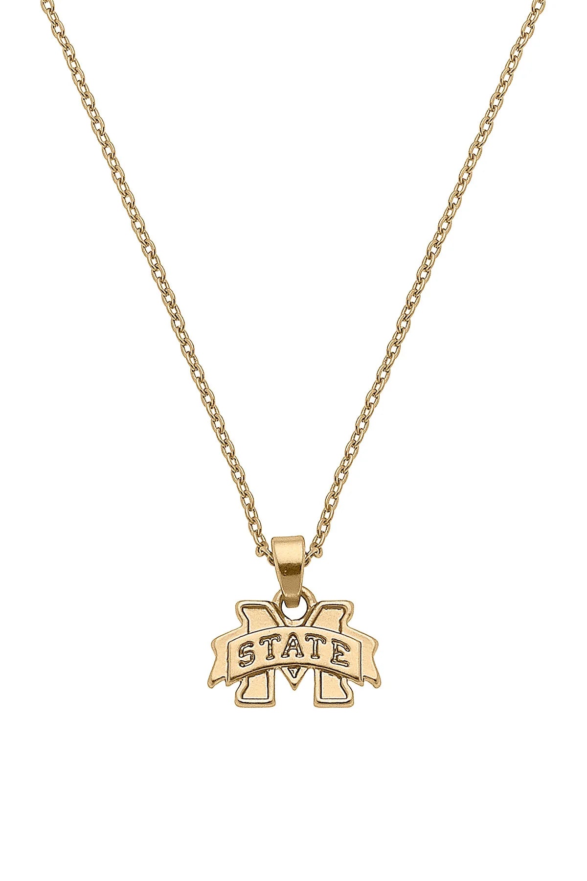 Gold Mississippi State Necklace