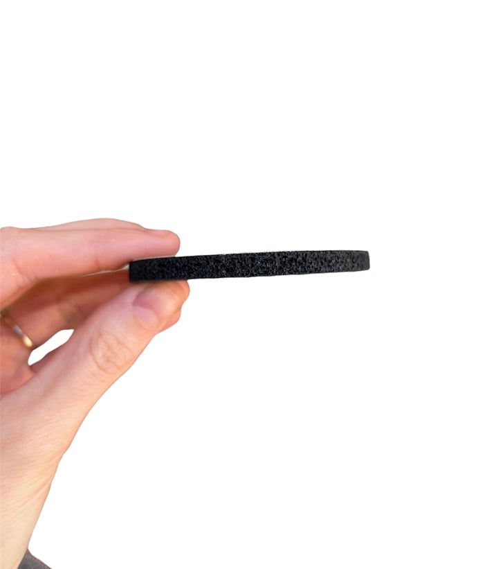 Black Retro Flower Neoprene Car Coasters