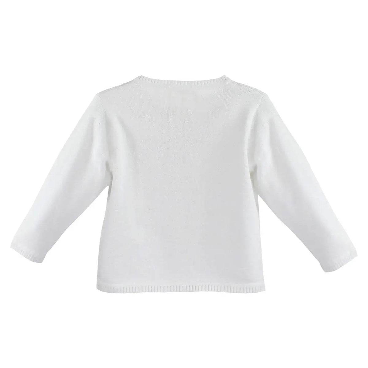White Ladder Edge Cardigan Sweater