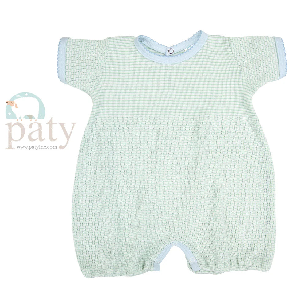 Paty Mint Knit Bubble With Blue Trim
