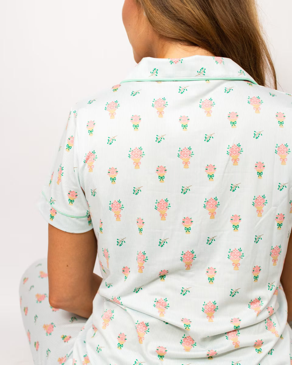 Love Blooms Here Short Sleeve Pajama Top