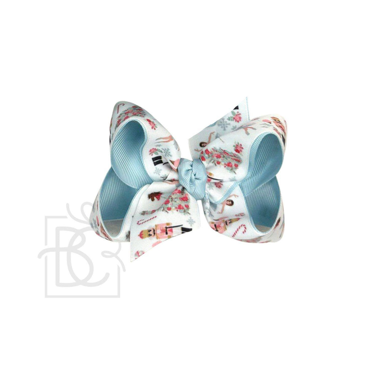 4.5" Light Blue Layered Christmas Nutcracker Pastel Hair Bow