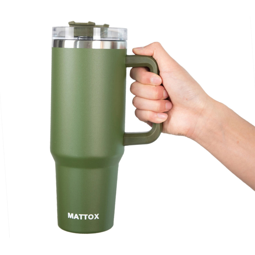 Olive Green Tumbler With Handle