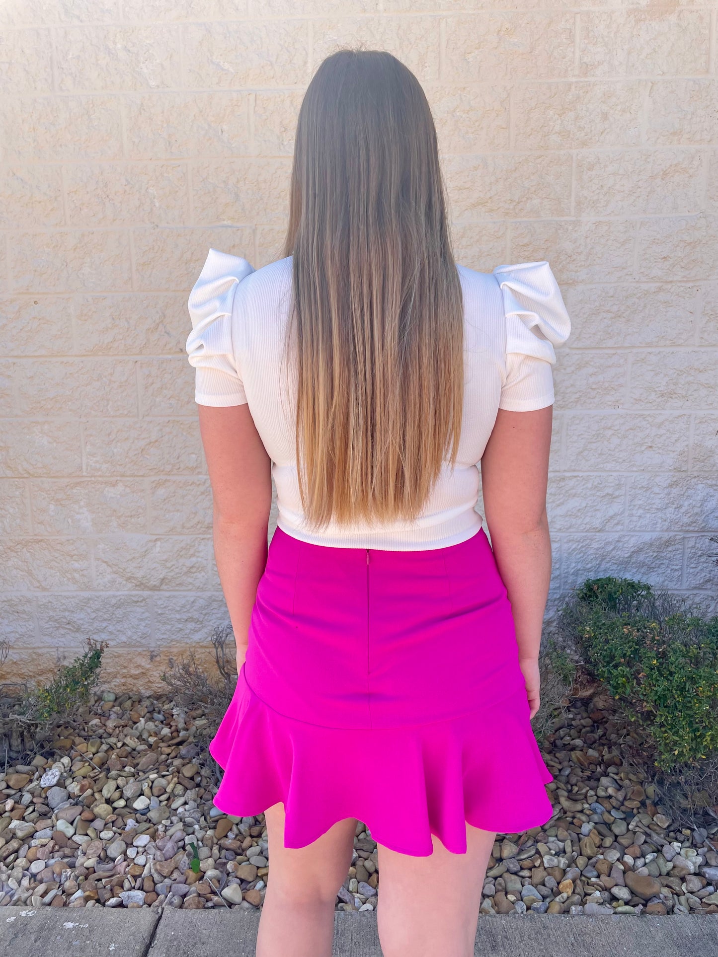 Pink & Poised Ruffle Skirt