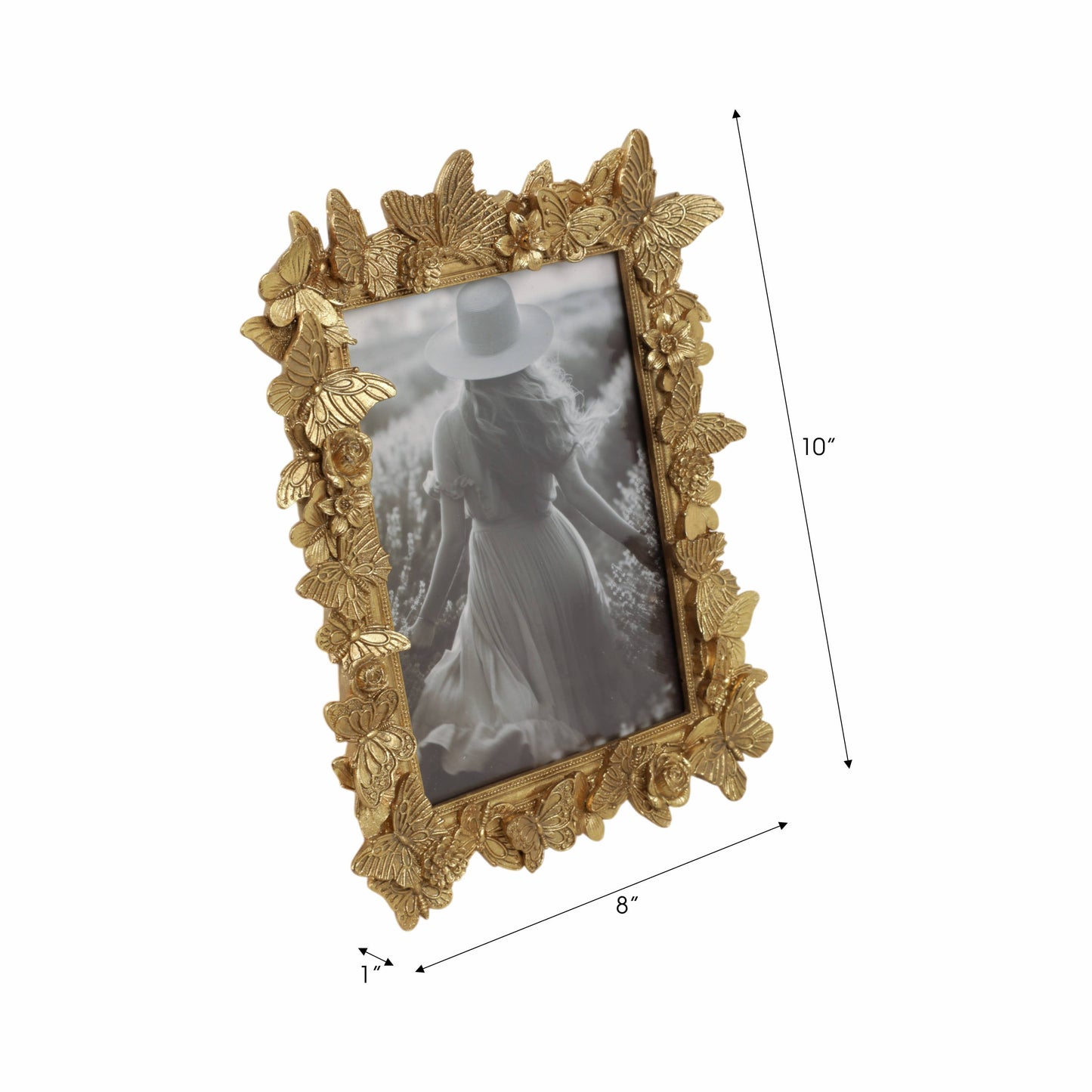 5x7 Gold Butterfly in Bloom Photo Frame