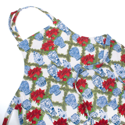 Ginger Jar Poinsettias Apron