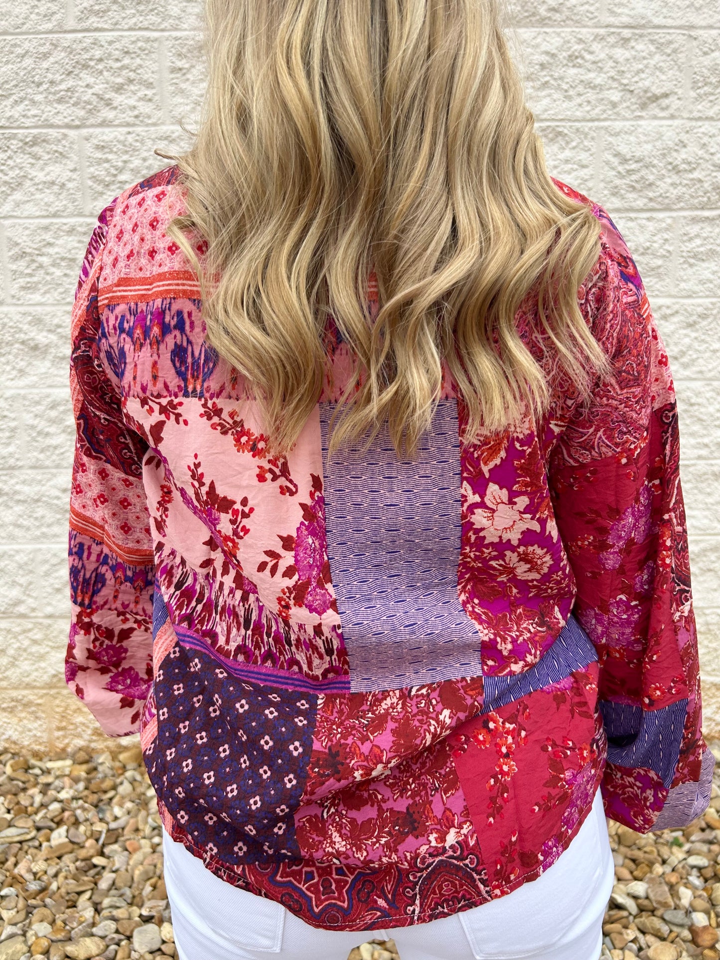 Warming Up Boho Patchwork Top