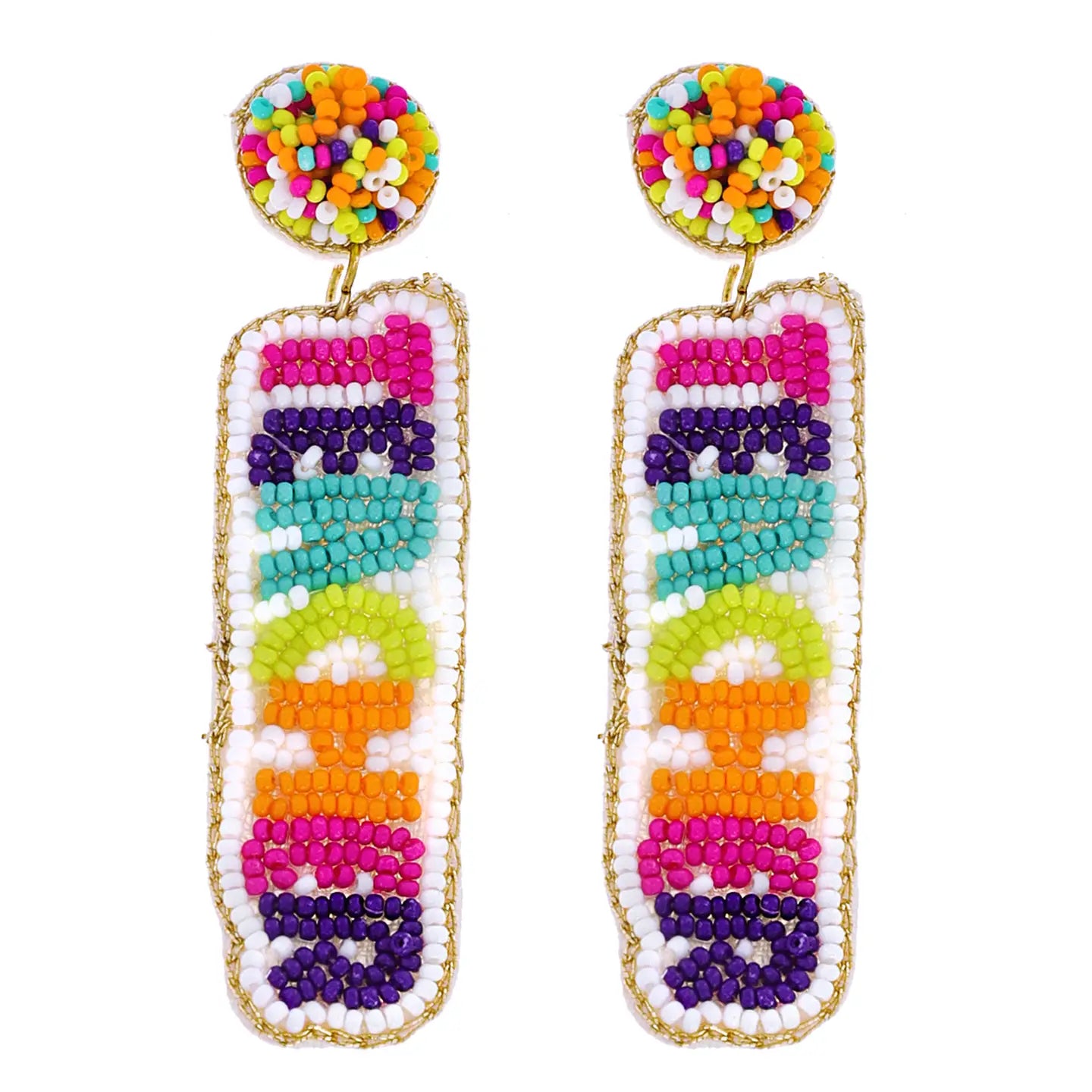 Teacher Multicolor Beaded Earrings