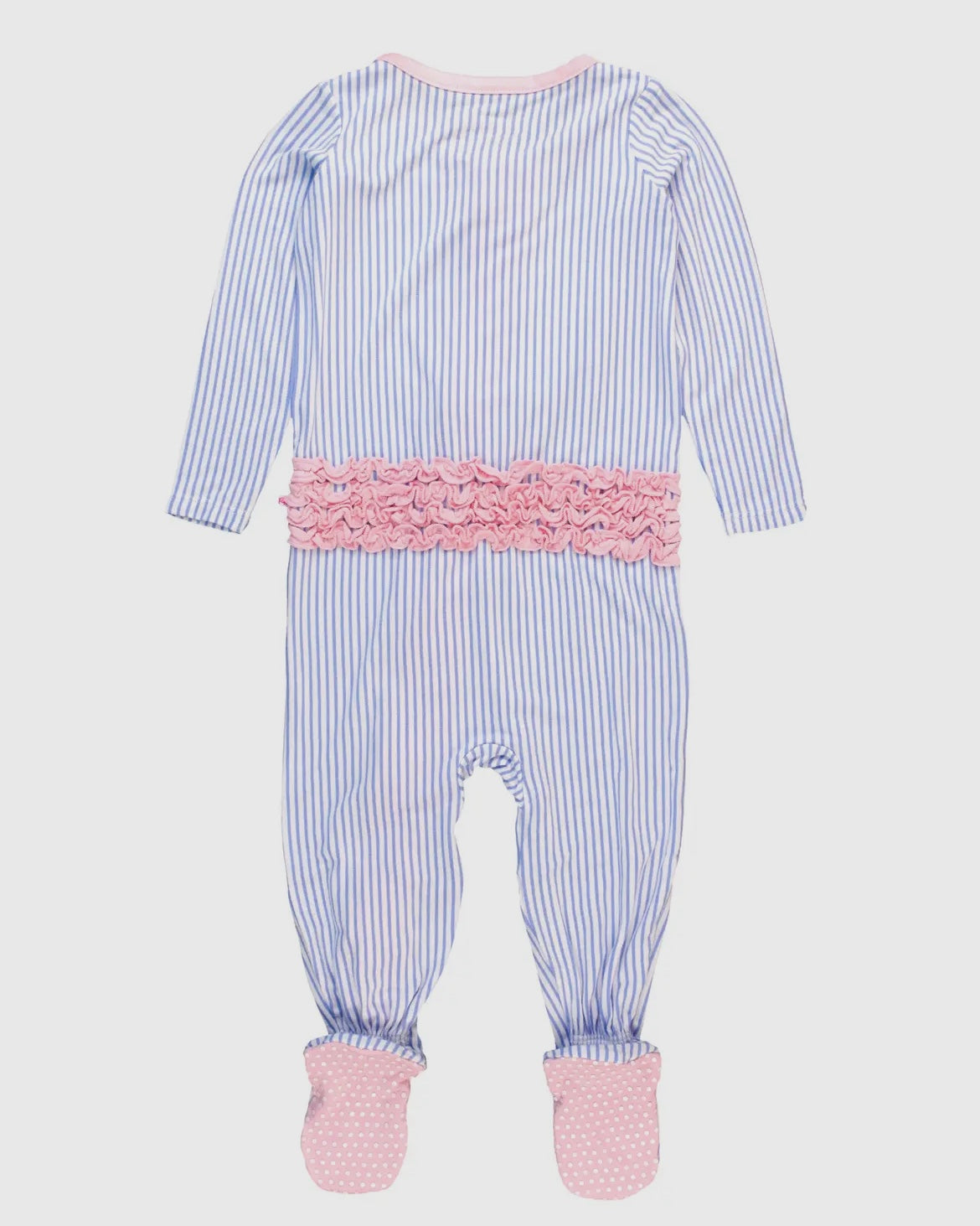 Periwinkle Micro Stripe Footie Pajamas