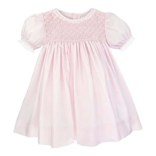 Pink Smocked Top French Lace Dress