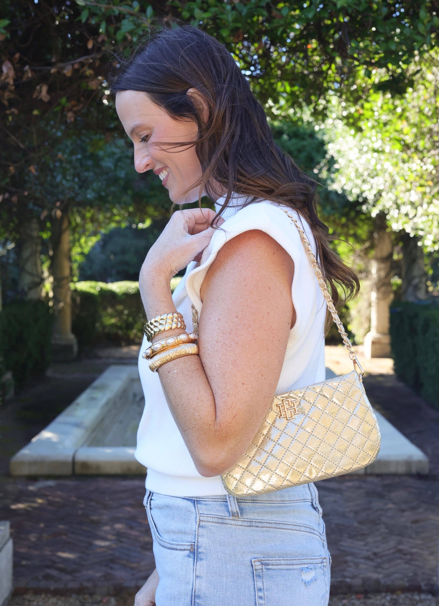 Livi Quilted Crossbody - Champagne Pop