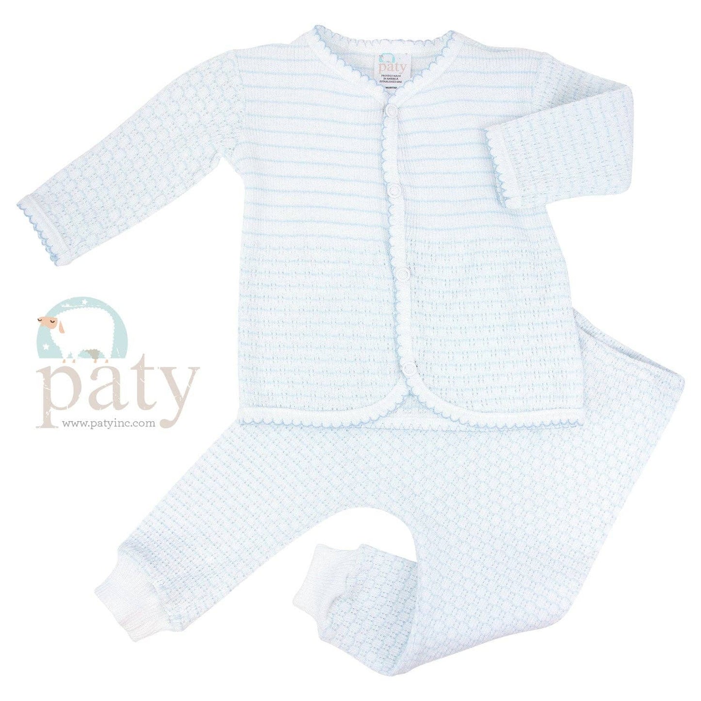 Paty Blue Pinstripe Long Sleeve 2-Piece Set